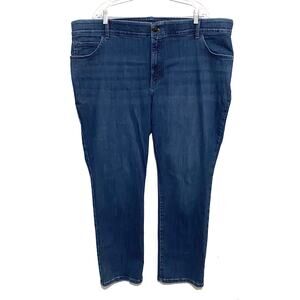 Lee Plus Blue Jeans 24W Med Straight Leg Regular Mid Rise Flex Motion Classic